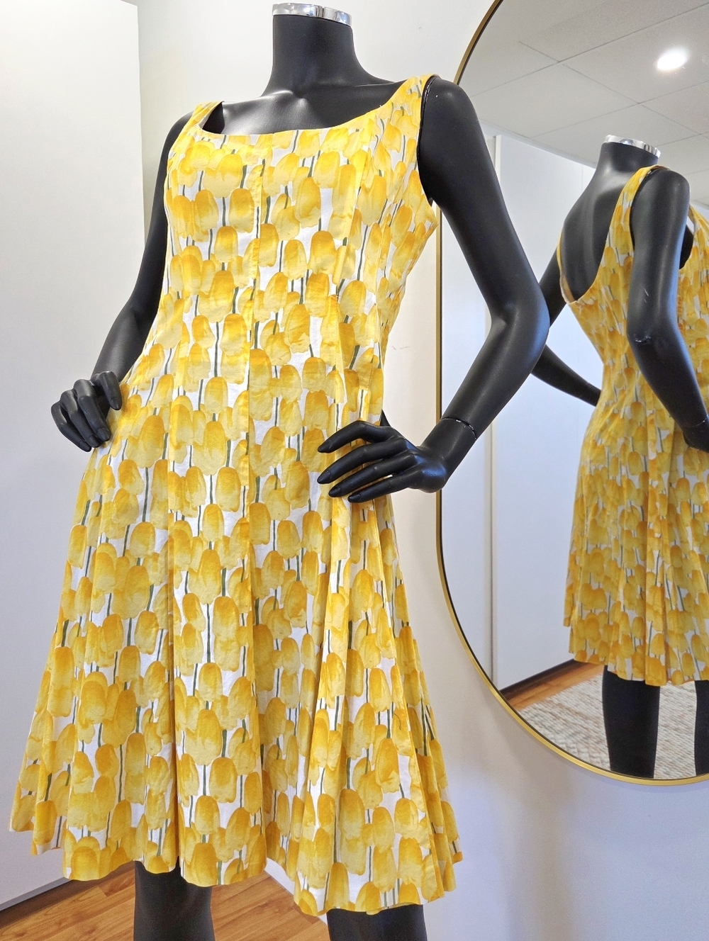 Nine West Floral A-Line Dress with Boned Bodice Size 8